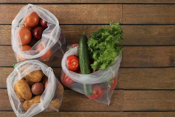 Healthy natural products in an eco bag to boost immunity, healthy lifestyle concept, zero waste.