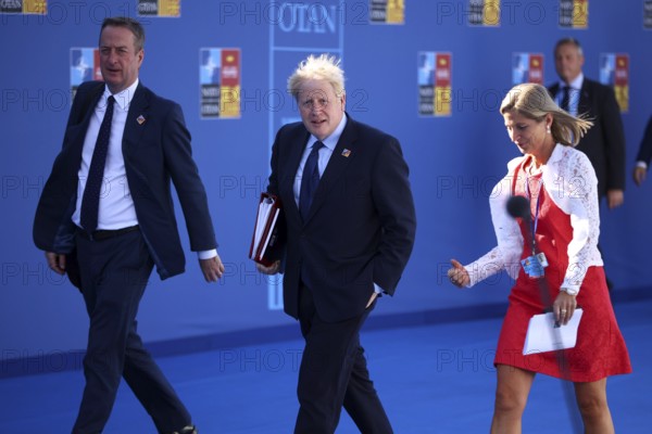 Spain, Madrid - 30 June, 2022: British Prime Minister Boris Johnson (C) attends the NATO summit in