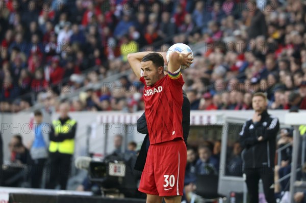 Christian Günter (SC Freiburg) taking a throw-in during the 1st FBL: 24-25: 1st FBL: 24-25: 9th