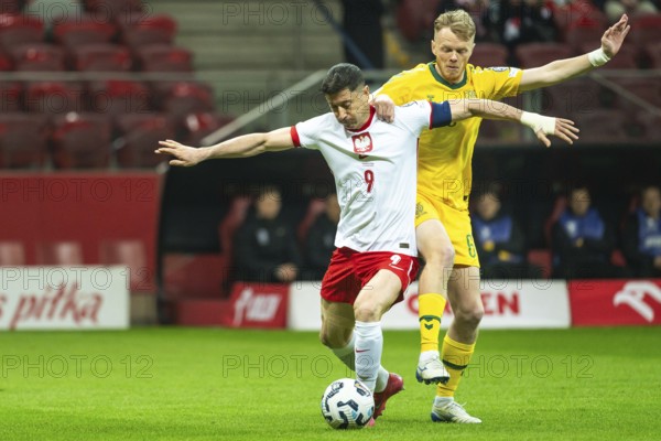 WARSAW, POLAND - MARCH 21, 2025: Qualifications for FIFA World Championship 2026. Match Poland -