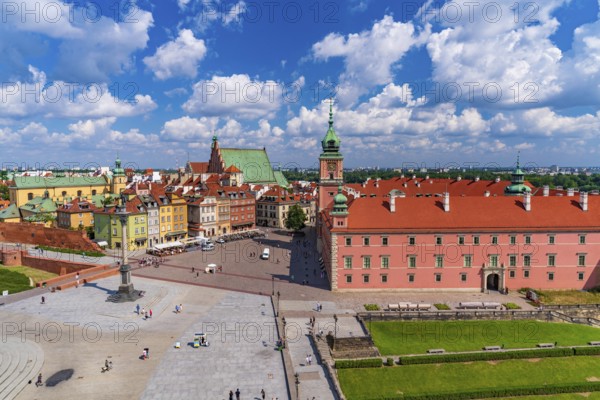 The Castle Square in Old Town of Warsaw, Poland