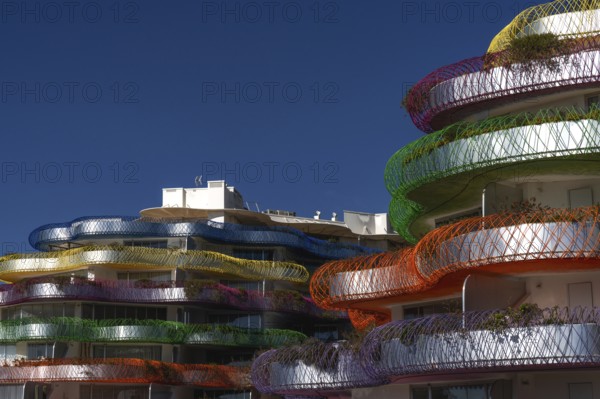 Ibiza, Spain, 1 February, 2024: view of the landmark modern architecture Miramar residence and