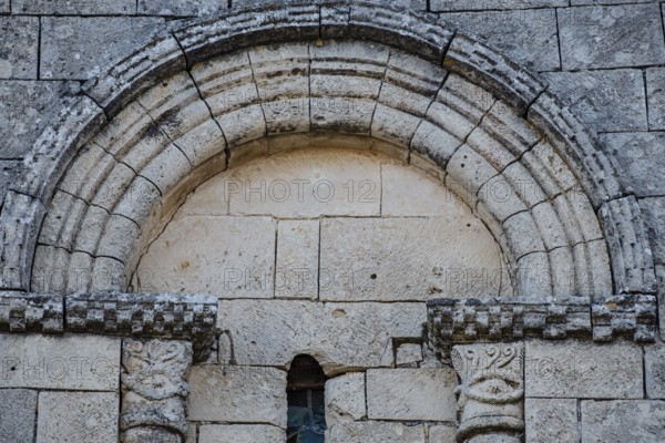 Window, Romanesque hermitage of San Frutos, Las Hoces del Río Duratón Natural Park, Segovia