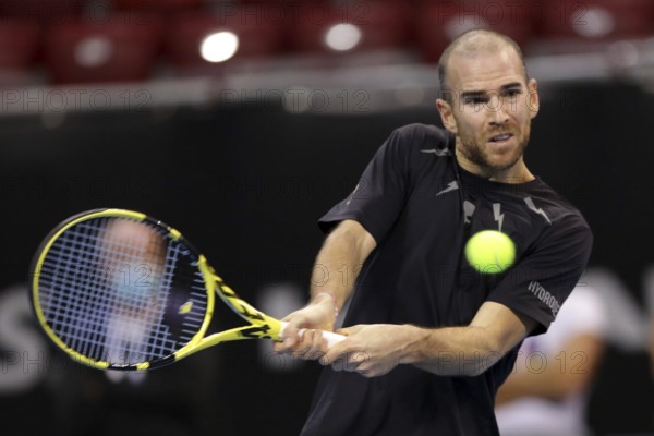 Sofia, Bulgaria - 12 November, 2020: France's Adrian Mannarino in action during his quarter-final