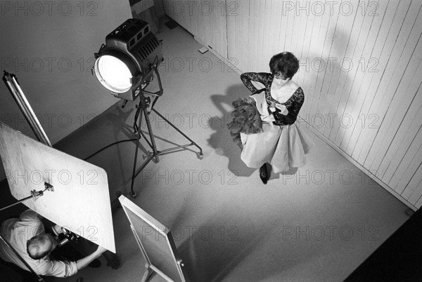 1960s photographer and model. The actress and singer Lill Lindfors posing in a spanish outfit in a