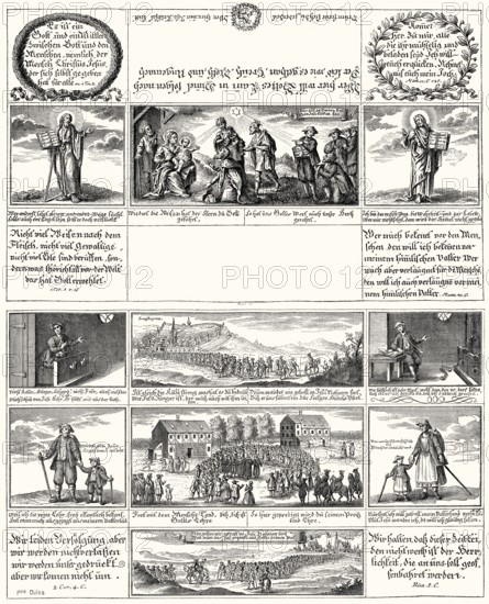 Envelope to the siege of Augsburg in 1632 by Gustav II Adolf, King of Sweden during the Thirty