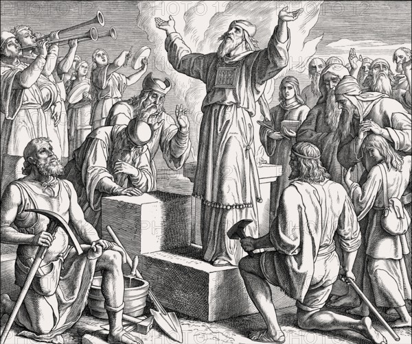Rebuilding the Jerusalem Temple, Old Testament, by Julius Schnorr von Carolsfeld
