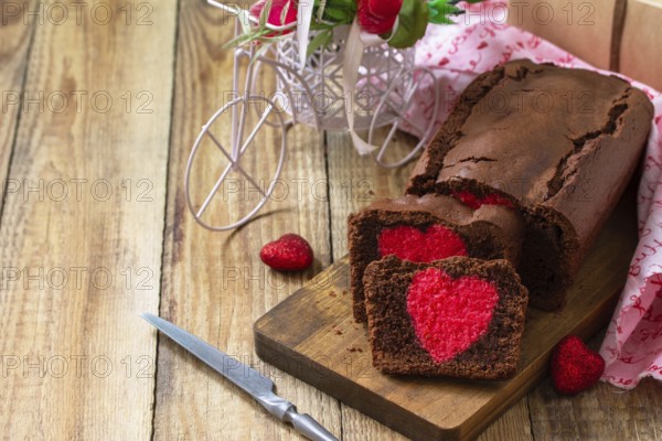 St. Valentine's Day, Birthday or Mother's Day dessert, homemade festive food. Homemade sweet