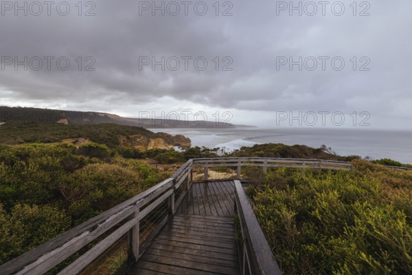 Point Addis Beach and ocean on a stormy cool autumn day near Torquay, Victoria, Australia