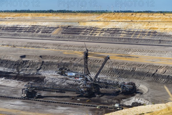 HOCHNEUKIRCH, GERMANY, JULY 7, 2018: enormous bucket-wheel excavator in an open pit lignite