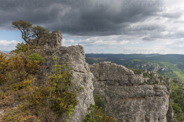 The city of stones, within Grands Causses Regional Natural Park, listed natural site with Dourbie