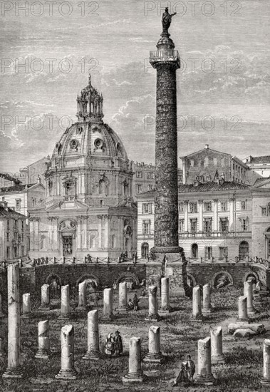 Remains of the Basilica Ulpia, Church of the Most Holy Name of Mary at the Trajan Forum, Rome,