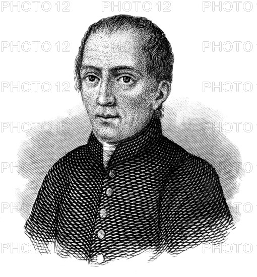 Portrait of György Pray or George Pray, 1723 - 1801, a Hungarian Jesuit Abbot, historian, Portrait