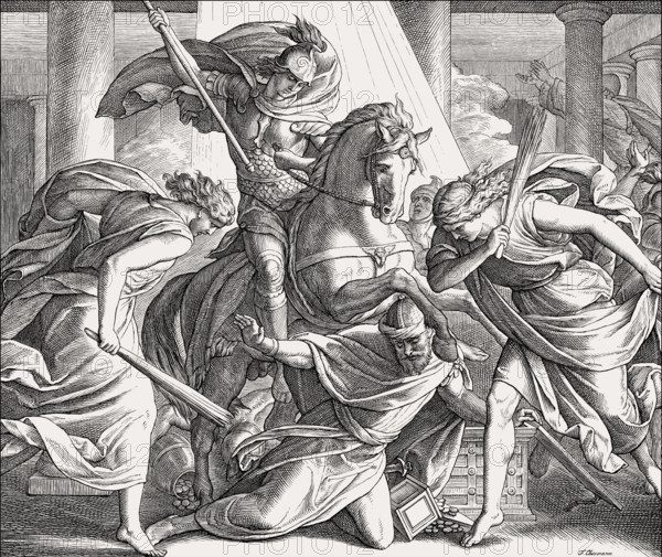Death of Heliodorus, Old Testament, by Julius Schnorr von Carolsfeld