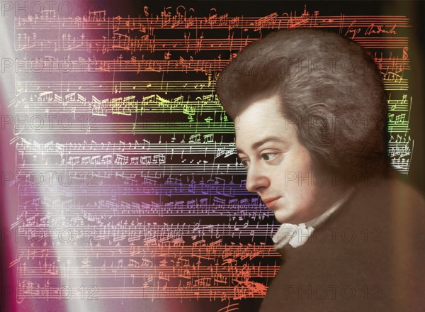 Wolfgang Amadeus Mozart, 1756 – 1791, composer of classical music, First Viennese School, notesheet