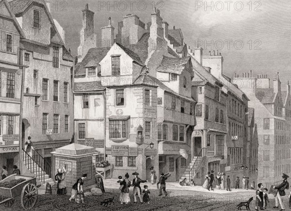 John Knox's House, High Street, Edinburgh, Scotland, 19th century, from Modern Athens by Th. H.