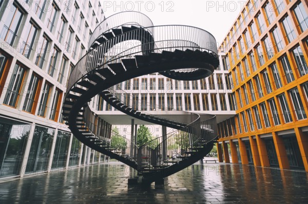 Munich, Germany, May 03, 2015: The Infinite Staircase by Olafur Eliasson in Munich in a courtyard