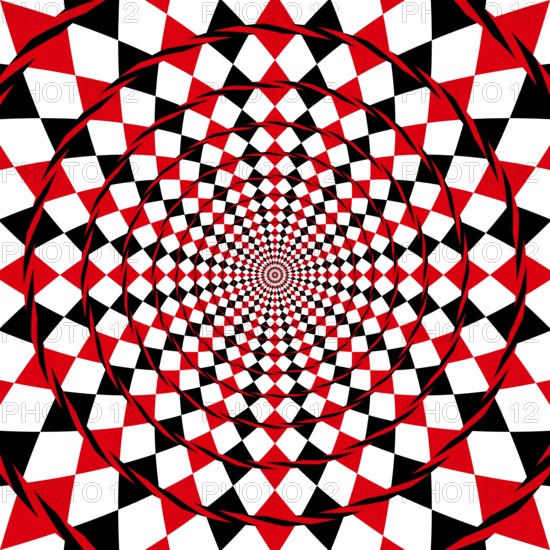 An illustration of an optical illusion fake spiral background