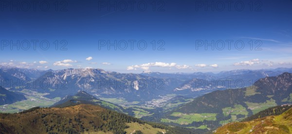Mountain view from the top - The alpine village of Alpbach and the Alpbachtal (Alpbach valley),