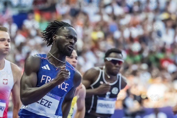 RYAN ZEZE (FRA) of France, competes in the Men's 200m Round 1 at the Stade de France Stadium during