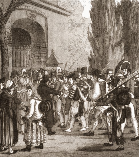 Passing of the Prussian prisoners, Napoleonic Wars, after the twin battles of Jena and Auerstädt,