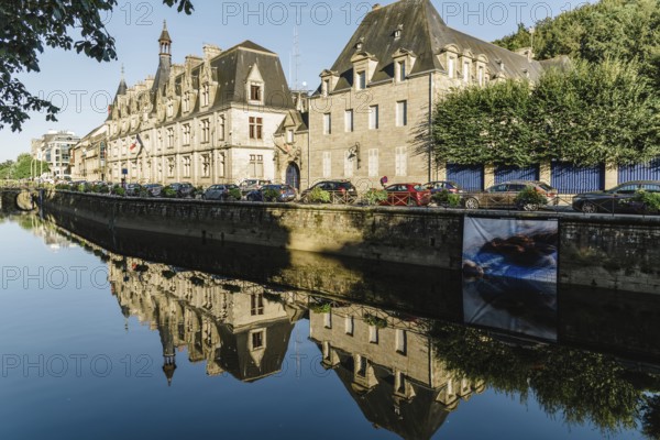 Quimper, France, August 2, 2018: Cityscape of the capital of the Finistere department of Brittany
