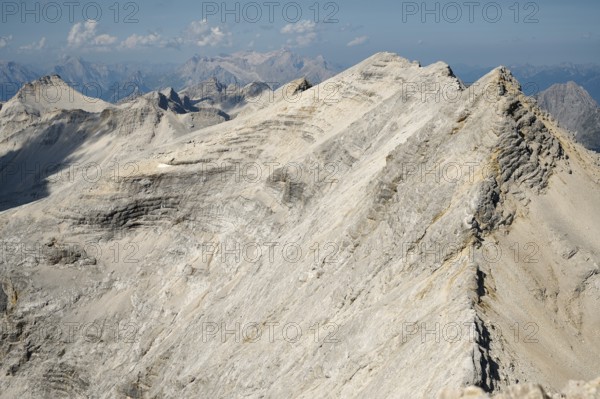 Western, central and eastern Ödkarspitze, mountains in the Karwendel main chain, Alpenpark