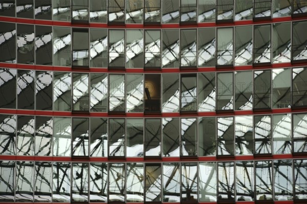 Berlin, Germany - June 21, 2016: The modern dome of the Sony Center at Potsdamer Platz with