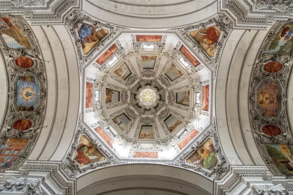 SALZBURG, AUSTRIA- SEPTEMBER 14, 2022, The inside of the Salzburg cathedral and its beautiful