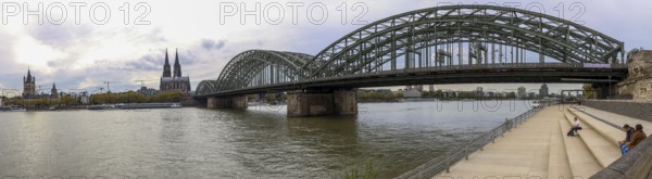 Panoramic photo of the Catholic Church of St Martin, Cologne Cathedral, Hohenzollern Bridge,
