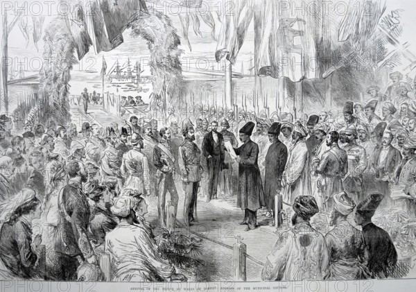 Royalty on Tour Arrival of the Prince of Wales at Bombay Address of the Municipal Council, Bombay