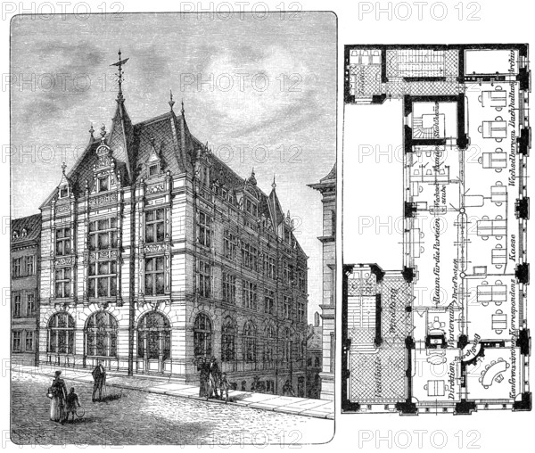 Bank building, Böhmische Unionbank, Liberec, former Reichenberg, Czech Republic, Europe,