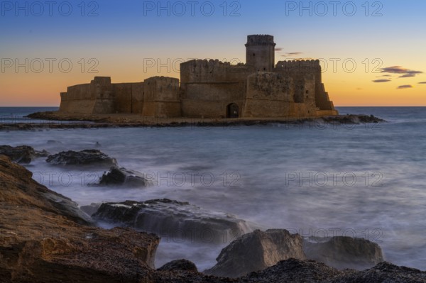 Le Castella, Italy, 11 December, 2023: view of the Le Castella fortress in Isola di Capo Rizzuto at