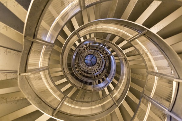 Innsbruck, Austria, June 8, 2018: View of the spiral staircase inside the historic Town Tower