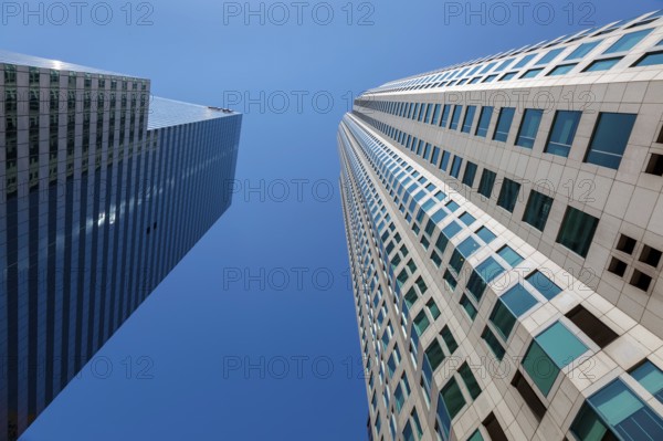 LOS ANGELES, CALIFORNIA, USA - JULY 28 : Skyscrapers in the Financial district of Los Angeles