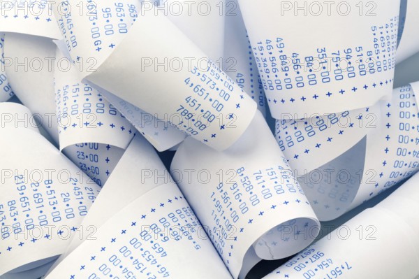 The stripes of a pocket calculator. Symbol photo for costs, planning, calculation, profit and