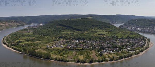 The great arch of the Rhine seen from Gedeonseck near Boppard, Rhineland-Palatinate, Germany