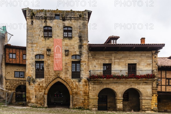 Santillana del Mar, Spain - August 31, 2024: Scenic view of the beautiful town of Santillana del
