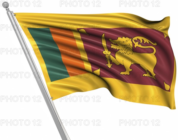 Flag of Sri Lanka, This is a computer generated and 3d rendered image