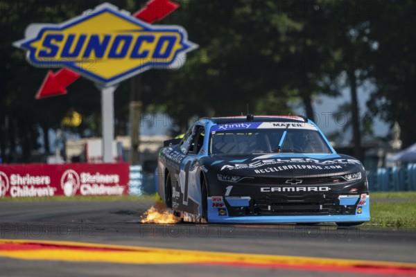 NASCAR Xfinity Driver, Sam Mayer (1) races for position for the Shriners Children's 200 at the