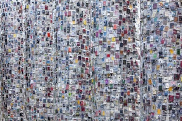'The Parthenon of Books' by the Argentinian conceptual artist Marta Minujin, banned books,