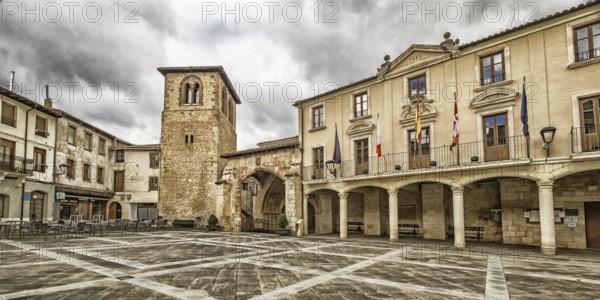 Church of San Juan Bautista and Cityhall, Oña Medieval Village, Las Merindades, Burgos, Castilla y