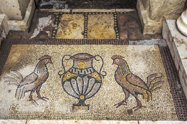Monastery of Gerasim of Jordan. Picturesque mosaics adorn the entrance to the inner monastery