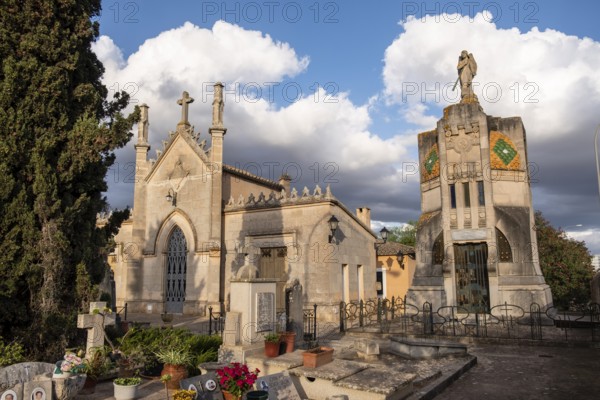 Modernist mausoleum of the Bestard family, 19th century, Santa Maria cemetery, Majorca, Balearic