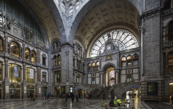 ANtwerp, Central Station. Belgium Central Station Antwerp-Centraal Reception hall built 1899-1905