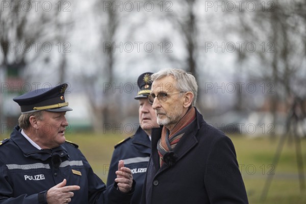 Minister of State Armin Schuster at the press event to present the new police helicopter. This is