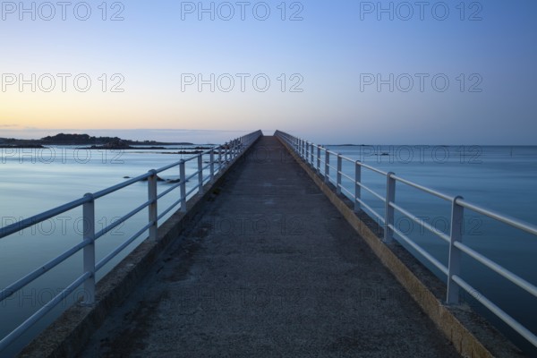 Bridge to Ferry to Ile de Batz, Roscoff, Brittany.This bridge is used during the low tide.The
