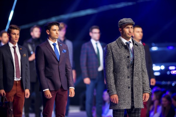 Sofia, Bulgaria - September 12, 2016: Male models walk the runway during the Autumn/Winter Sofia