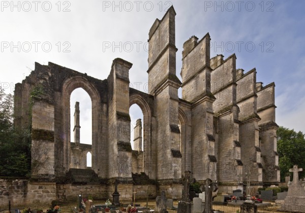 Cistercian church consecrated in 1227, partial view from north-east over the local cemetery, St.,