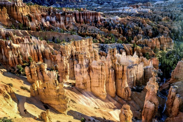 Giant natural amphitheaters along the eastern side of the Paunsaugunt Plateau. Mormon pioneers in